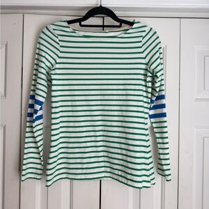 BODEN Women’s Green & Blue Stripped Long Sleeve Lightweight Shirt Size Small